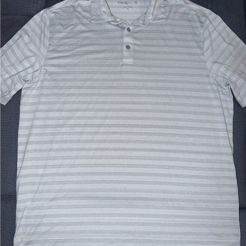Walter Hagen Gray Striped Polo Shirt